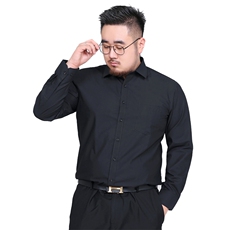 S-8XL男士长袖衬衫四季免烫肥佬纯色长袖衬衣加肥大码1558款P55，男装衬衫，星座802