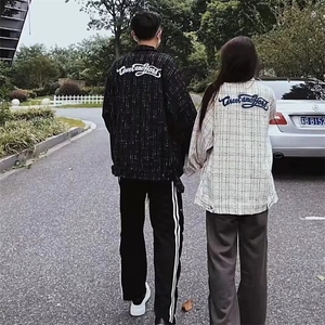 小香风衬衫外套男2025年秋季ins潮牌男友风高街宽松百搭情侣夹克图片