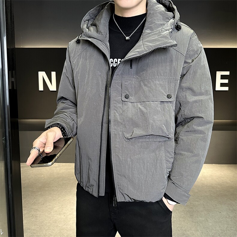 90%标白鸭绒2025冬季连帽加厚休闲保暖羽绒服外套9510-P290,男装羽绒服,电商A413