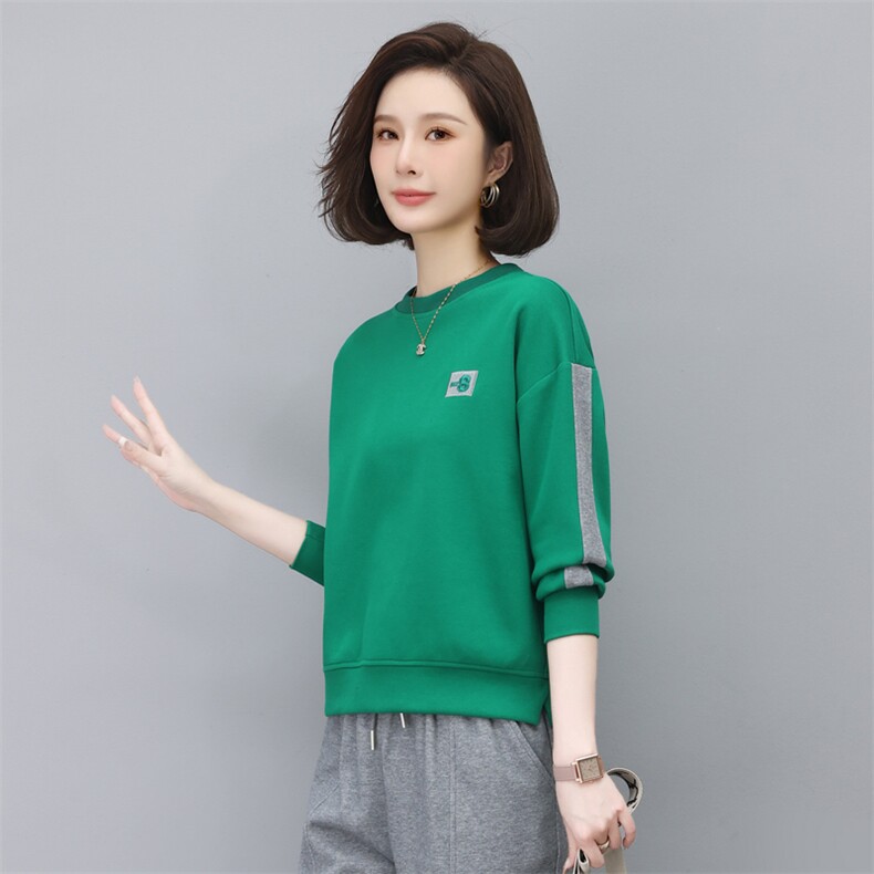 时尚撞色宽松卫衣女新款韩版百搭显瘦长袖上衣学生休闲外套潮,女装卫衣/绒衫,依恋蒂丝