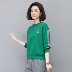 时尚撞色宽松卫衣女新款韩版百搭显瘦长袖上衣学生休闲外套潮，女装卫衣/绒衫，依恋蒂丝