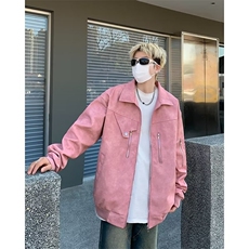秋冬新款衣男宽松潮牌复古机车服夹克痞帅高级感pu皮外套JK19，男装夹克，星座1116A-1（原606A）