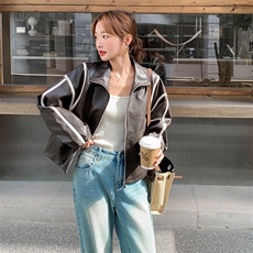 新款现货休闲时尚潮流2C256-617-P135-K208，女装皮衣，2C256