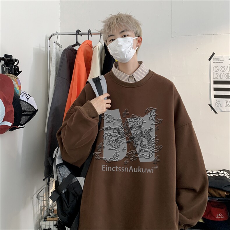 特P25控48秋冬新款男士圆领卫衣宽松休闲日常百搭上衣WQ2430,男装卫衣,电商B370
