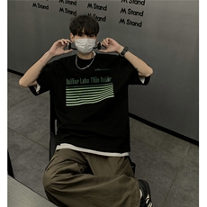 1港风条纹印花设计潮大码M-5XL短袖T恤男DT77773P18块特价控38，男装T恤，星座226-2