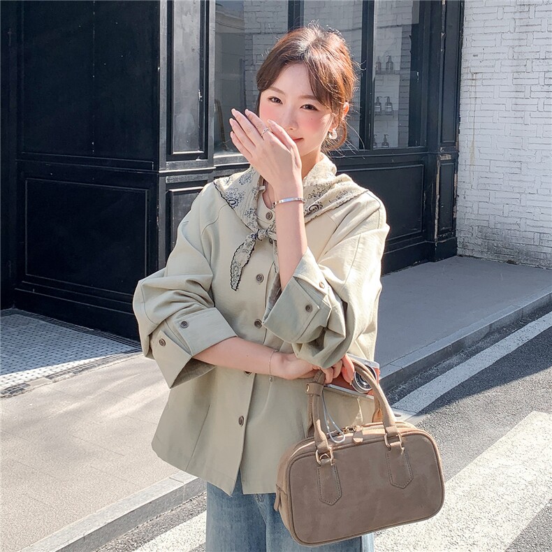 档口现货26春款韩版文艺范短款风衣送丝巾2B153-7001-P155-K248,女装风衣,2B153
