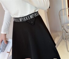 拉绒松紧腰摆裙，其它，秀禾