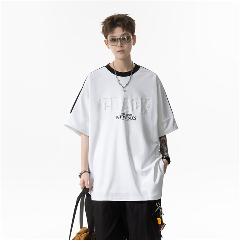 现货904-2-XT214-P38控58凹凸印设计感短袖t恤男宽松半袖260克,男装T恤,星座904-2