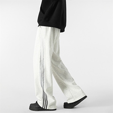 现货2025春款华棉渐变三条杠裤子男款运动裤常规特P45控78，男装休闲裤，电商D205