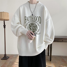 半高领毛衣男大码胖子针织衫毛线衣M18388-P45加绒款-P65，男装针织衫/毛衣，电商A040