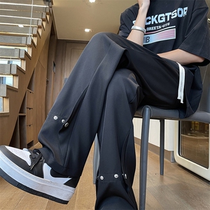 美式高街 hiphop冰丝铆钉微喇休闲裤货号K2425P55图片