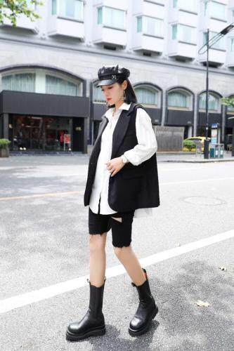 【现货】春款西装翻领马甲，女装西装，依洛菲