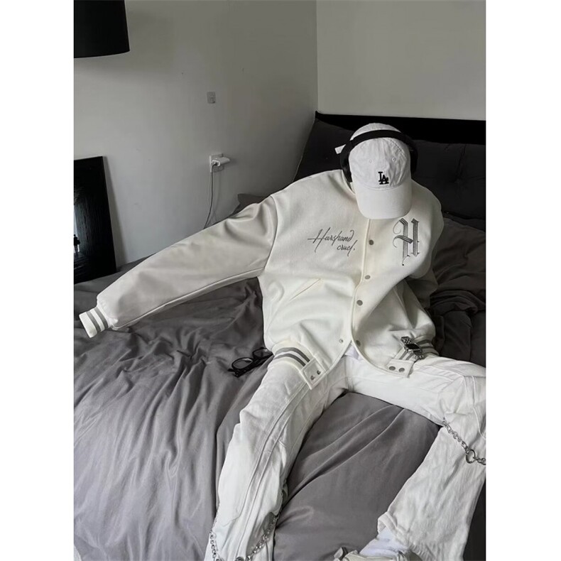 W10875-P68网图现货美式复古棒球服潮牌撞色拼接刺绣贴夹克外套,男装夹克,星座1608