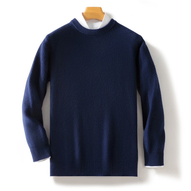 2024年秋冬季澳洲羊毛三股加厚圆领羊毛衫，男装羊毛衫，忠诺羊绒