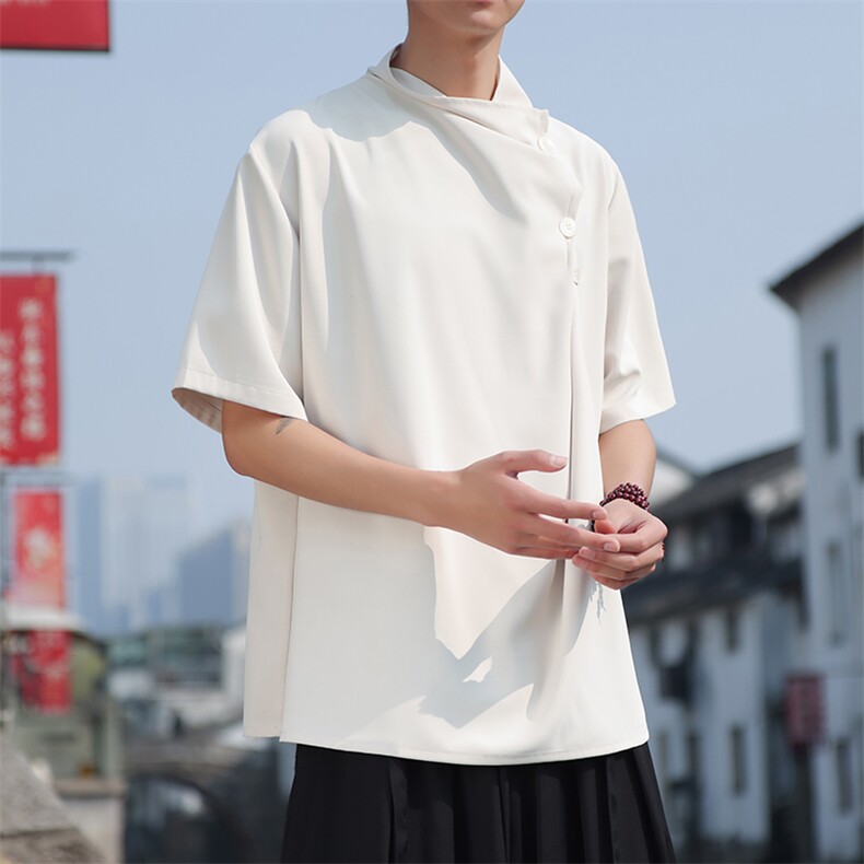 现货·新款山本耀司个性短袖衬衫T恤暗黑CS29-P60,男装T恤,电商A021