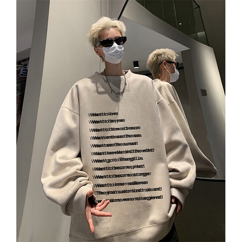抖音得物供货 提供视频 秋冬重磅美式麂皮绒圆领卫衣 JY323图片