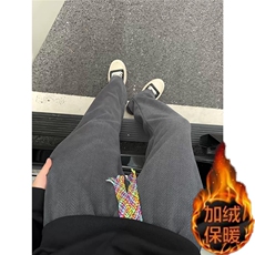美式麦穗纹休闲裤子男冬季加绒重磅宽松直筒裤常规P32加绒P36，男装卫衣，四季星座505