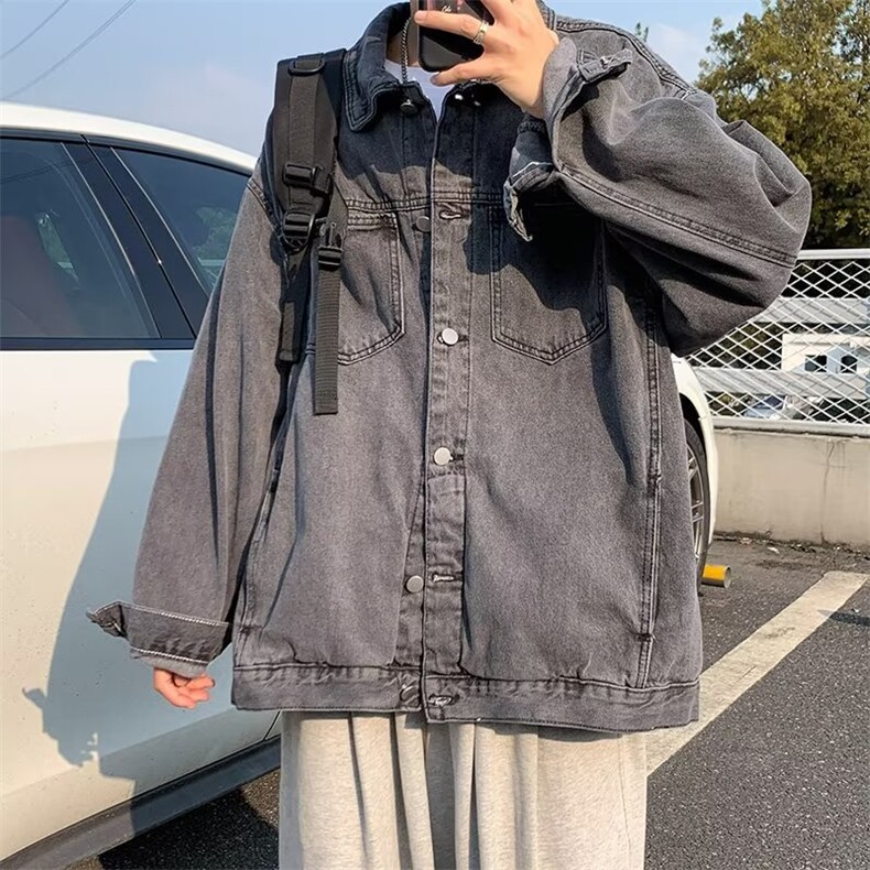 秋季复古原宿风牛仔外套男士宽松韩版青少年工装夹QW15P58,男装夹克,星座1116-2