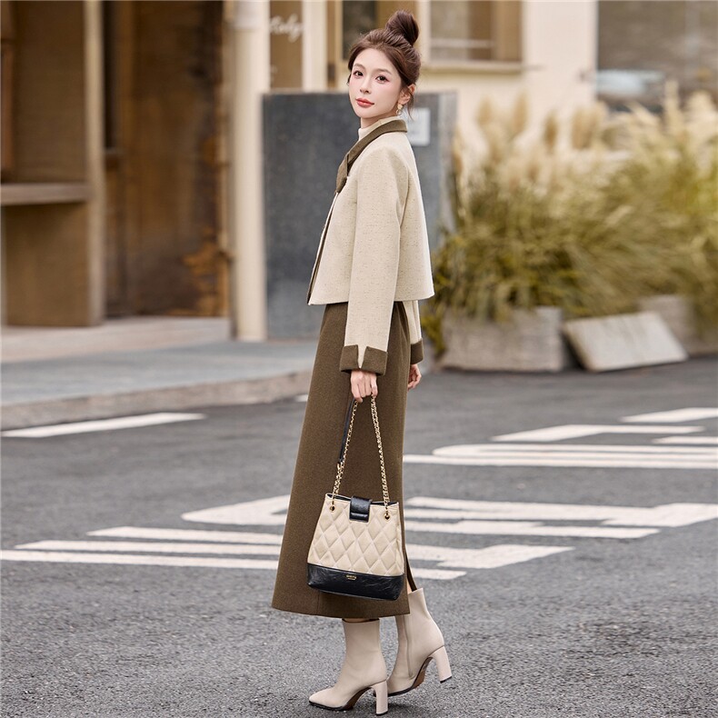 小香加棉加厚套装女2025秋冬新款超好看气质MY高端外套半裙两件套,女装套装/套裙,奕薇雅