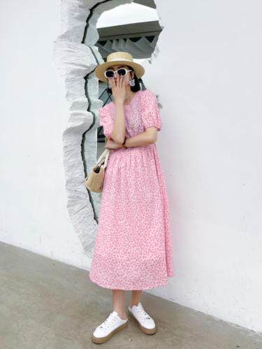 印花连衣裙，女装连衣裙，她家