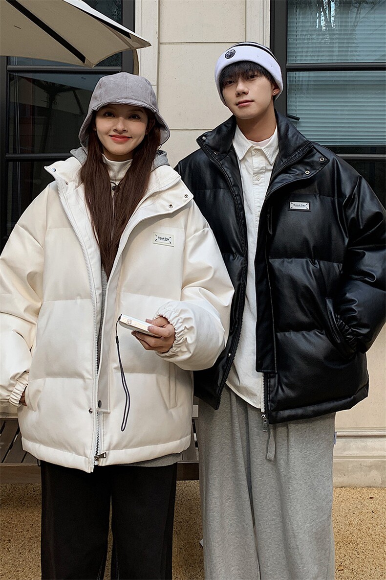 港风冬装宽松pu皮棉衣冬季棉服袄情侣装加厚外套男女S271-P128,男装皮衣,电商A233-1