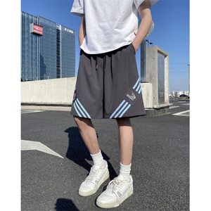 夏季新款美式运动条纹宽松冰丝短裤B315-K25790-特p30控58图片