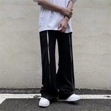 ins高街潮牌个性拼色休闲裤男宽松潮流直筒裤垂坠西裤薄K0145-p38，男装西裤，星座1008