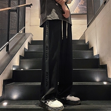 wassuphappy冰丝裤子男夏季薄款美式潮流休闲长裤宽松阔腿运动裤，男装休闲裤，电商A161