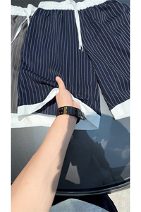 休闲条纹短裤男2025夏季新款潮流宽松五分裤子-A2161TP25无差价图片