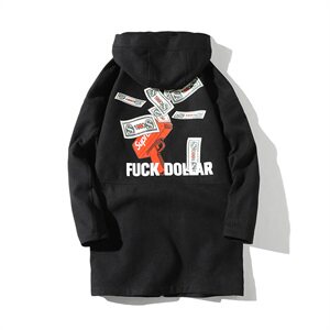 【】A003-HF012-P50冬装新款创意印花时尚潮流大衣 港仔1图片