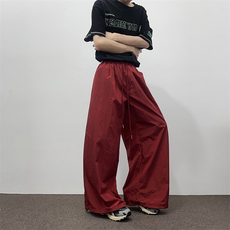 港风秋款男女休闲裤抽绳字母印花阔腿条纹长裤h8046P55,男装休闲裤,星座1013-1
