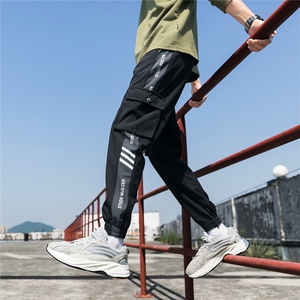 男装休闲裤K113-P35新款休闲百搭工装裤男机能风时尚九分裤男,暗绿色外套搭配男图片