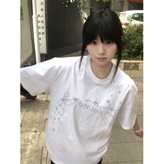 H0769-P35刺绣短袖t恤女夏季新款潮牌宽松上衣，男装T恤，星座617A-2