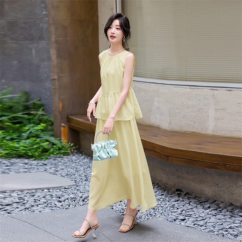 2024夏季新款高级感小衫连衣裙套装女减龄显瘦上衣半身裙子两件套,女装套装/套裙,流量+