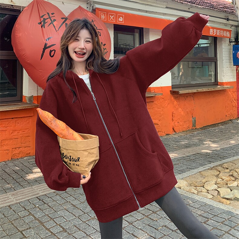 2C085-Q027P125新款加绒加厚中长款卫衣外套K188已出货,女装卫衣/绒衫,2C085