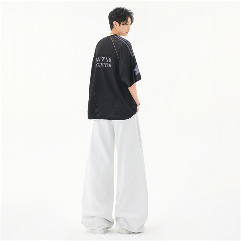设计感明线水洗春夏美式弯刀牛仔裤男女长裤宽松裤子YD9006A-P70,男装牛仔裤,星座509