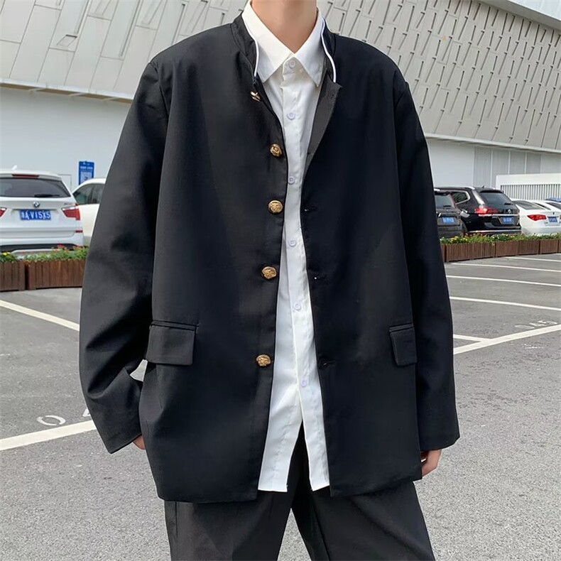 男秋季外套潮牌街头立领热血高校中山装夹克外套西服G24P50,男装夹克,星座1116-2