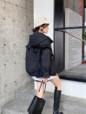 菱形格压薄亮片外套，其它，微迪菲