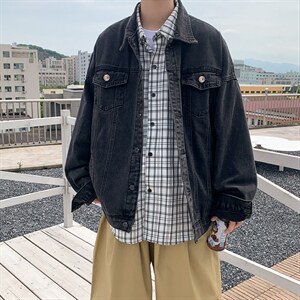 超火牛仔外套春秋潮ulzzang男宽松cec慵懒风男情侣装WT5542-p55图片