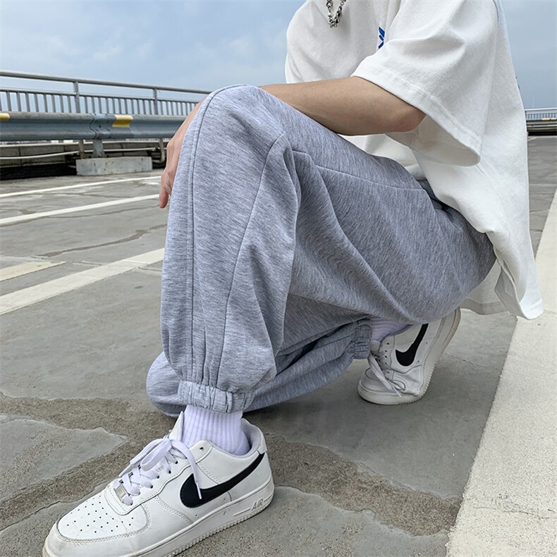 夏季新款男港风宽松束脚抽绳运动裤休闲卫裤D201-DM151-P40,男装休闲裤,电商D321-1