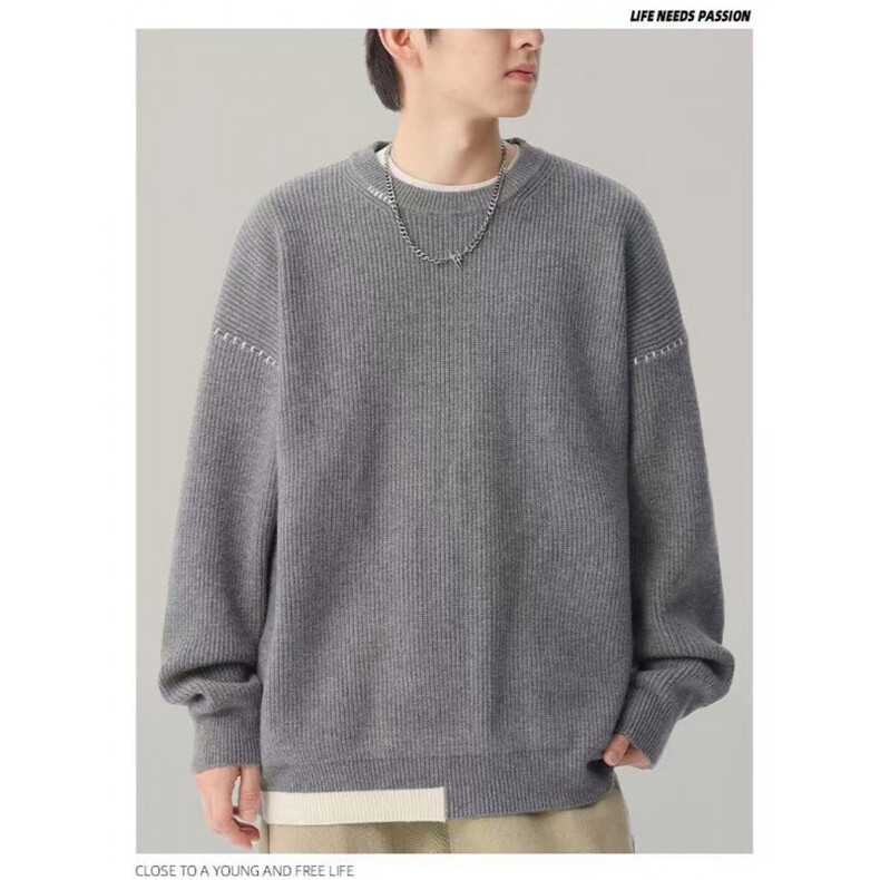 1506-1/M50181/P57宽松圆领休闲百搭慵懒简约加厚保暖针织衫1,男装针织衫/毛衣,星座1506-1