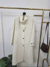 新款立领韩系高品质薅羊毛手工制作双面羊毛大衣，女装双面呢大衣，依嘟服饰