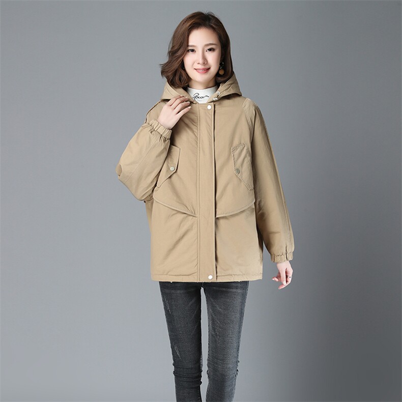 休闲时尚棉衣/棉服潮流舒适2020年冬季优雅连帽长袖,女装棉衣/棉服,独衣靓