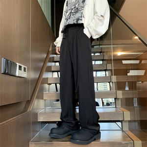 潮牌oversize宽松休闲阔腿长裤秋季原宿风垂感西装裤男 K7406-P40图片