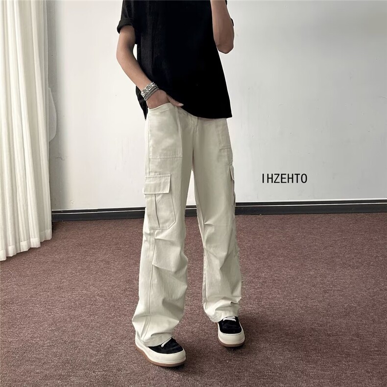 24新款宽松休闲工装裤韩版潮流百搭直筒长裤-MK179-网络图图片