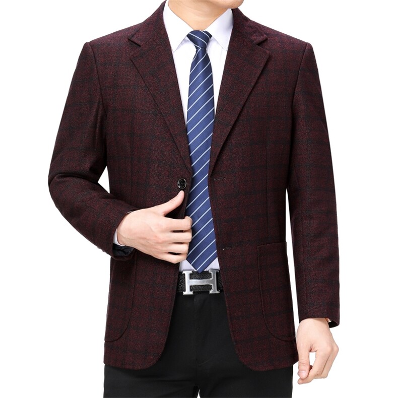 中年男士商务休闲西装春秋季新款爸爸西服单西外套中老年男士图片
