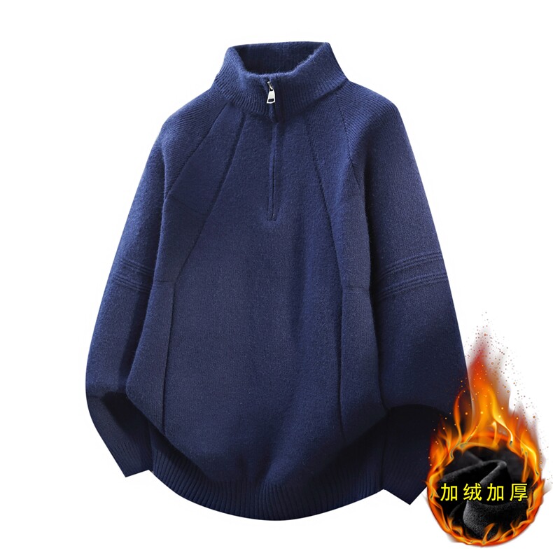 MY7326常规TP55加绒TP65加绒加厚针织衫男慵懒风套头毛衣外套，男装针织衫/毛衣，电商A320