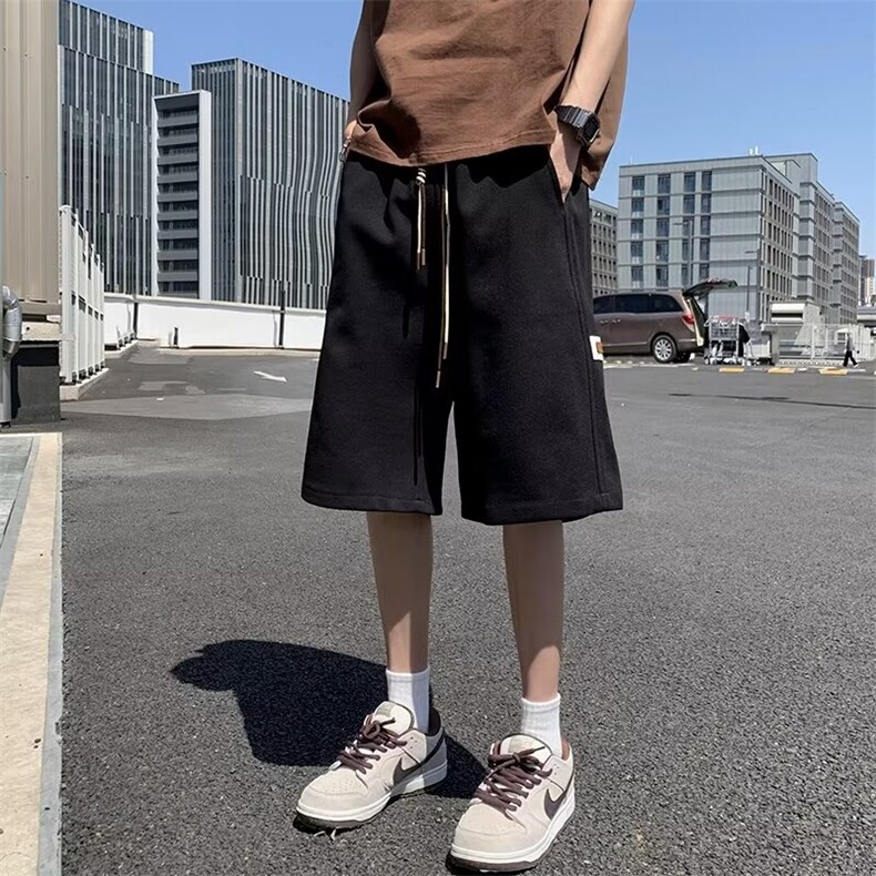 美式短裤男2024新款运动休闲垂感裤子D114P30,男装牛仔裤,星座1116-2