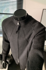 新款舒适立领双拉链宽松大码长袖针织开衫毛衣外套男MY126-特P53，男装针织衫/毛衣，电商A001-1