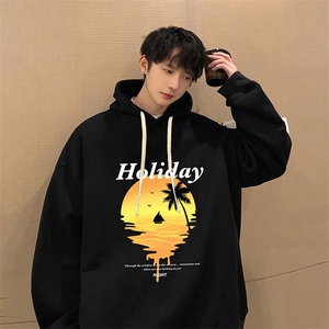 纯棉连帽卫衣男大码运动帽衫宽松薄WY2266-P35